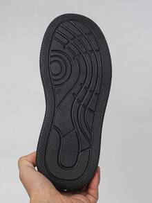 Zapatillas con plataforma para mujer, deportivas de unicolor con cordones y estampado de letras, adecuadas para todas las estaciones - Negro - Ver 8