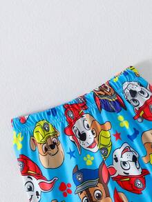 Paw Patrol 两件套汪汪队立大功男童睡衣套装，可爱卡通印花灰色圆领长袖T恤和长裤，秋冬季男童日常休闲睡衣套装，节日礼物 - 藍色 - 查看 5