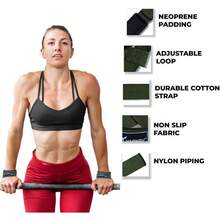 Lifting Straps Weightlifting, Bodybuilding, Powerlifting, Strength Training, & Deadlifts - Padded Neoprene 21 Inch Cotton Lifting Wrist Straps, Gym Wrist Straps Weight Lifting - màu xanh lá - Xem 12