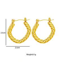 一对不对称钛钢极简耳环，时尚百搭的独特设计 - 彩色 - 查看 3