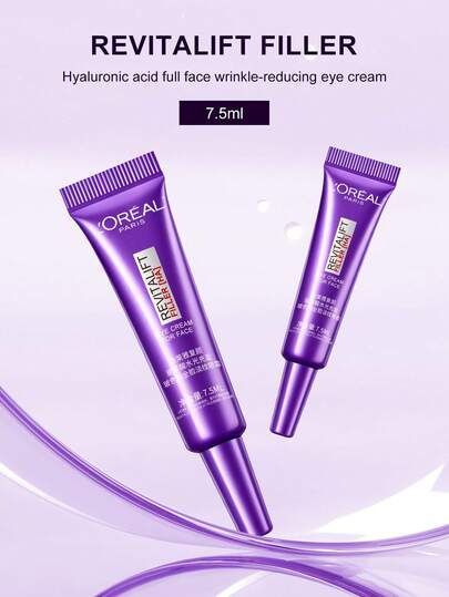 L'Oreal Revitalift hyaluronsyra anti-aging ögonkräm minskar mörka ringar och rynkor och fina linjer behandling, resestorlek - 7,5 ml/0,25 oz.