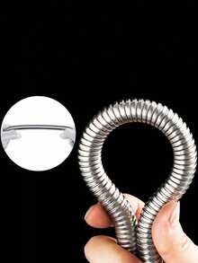 1pc Stainless Steel Shower Hose, Shower Pipe, Anti-Explosion Rain Shower Head Water Pipe, Electroplated Metal Flexible Hose, 1.5m/2m/3m, 59.06in/78.74in/118.11in - Silver - View 4