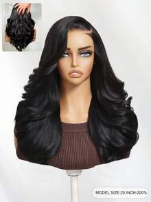 100% Human Hair Wig, No Slippage, Feathered Layered Left Side Part, 200% Density, BOB Style Wig, With Secure Silicone Strips And Adjustable Drawstring, Pre-Thickened Layers, Pre-Trimmed, Pre-Bleached, Pre-Plucked, Natural Black Color, 7"X5" Lace Front, No Tangling, Fits All Head Sizes, Transparent Lace Can Be Dyed, Unice Hair - SNatural - View 4