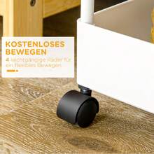 HOMCOM 4-Tier Rolling Kitchen Shelf, Storage Rack With Wheels And Brakes, Versatile, White