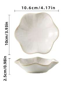 1pc Ceramic Flower Shaped Jewelry Tray, Suitable For Storing Rings, Necklaces, Bracelets, Earrings, Ceramic Display Plate, Decorative Dish For Foyer, Trinket Holder, Featuring Kiln-Fired Changing White Color - Multicolor - View 10