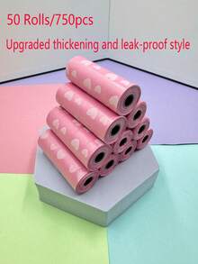 45/75/150/300/750pcs Rolled Heart-Shaped Pet Waste Bags, Cat/Dog Poop Bags, Cat Litter Bags, Outdoor Cleaning Poop Bags, Valentine's Day Gift For Pets - Pink - View 22