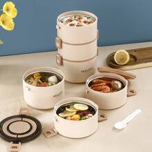 2.8L Portable Insulated Lunch Container Set For Adult, 4-Tier Stackable Stainless Steel Bento Box For Hot Food,  Thermal Food Container,Large Capacity Bento Lunch Box,304 Stainless Steel - 4 tầng - Xem 8