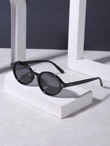 1 Pair Retro Oval Acrylic Fashion Glasses For Men, Suitable For Holidays, Daily Wear, And Gift - Multicolor - View 4