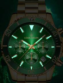 1pc Men's High-End Steel Band Luminous Business Casual Multi-Function Quartz Wrist Watch - WATCH - View 6