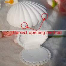 1pc Jewelry Box, Pearl Storage Box, Flocked Shell Jewelry Box For Pendant, Earrings, Necklace, Gift Box - Multicolor - View 6