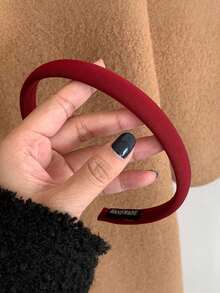 1件装女士配饰，女士发饰，发带，适合春、秋、冬、夏四季佩戴，可作洗脸发夹、发圈、丸子头饰，多功能户外头饰，时尚装饰，女士配饰，女士发饰，发带，发箍，发圈头饰发箍 - 酒紅901 - 查看 4