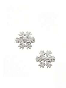 1pc New Fashionable Christmas Snowflake Faux Pearl Side Clip Hair Accessory, Claw Clips, Hair Slide, Hair Barrettes - Silver - View 10