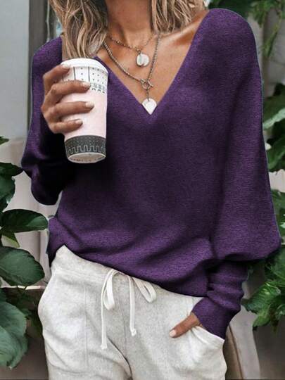 Blusa Suéter De Mujer Comodo Cuello V