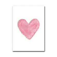1 pieza/Set Sobre con corazones rosas Ilustración de arte de pared en acuarela, Decoración de póster del Día de San Valentín, Ilustración de amor romántico, Decoración del hogar, Póster de corazón rosa en acuarela, Decoración de pared femenina, Impresión artística para dormitorio, Sin marco - Multicolor - Ver 8