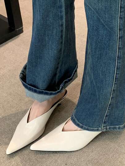 女士尖头高跟鞋，时尚细高跟百搭套脚礼服鞋，春秋新款