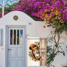 Rustic Squirrel Yard Banner 12x18 Inch - Double-Sided Weather Resistant Garden Flag, "Welcome To The Nut House" Animal Sign, Seasonal Fall Spring Summer Decor For Farmhouse Patio Porch, Home Garden Outdoor Unique Accent Flag - 彩色 - 查看 2