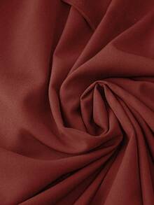 Plus Size Women Solid Color Wrap Waist Elegant Dress, Casual Daily Wear, Spring/Summer - Redwood - View 4