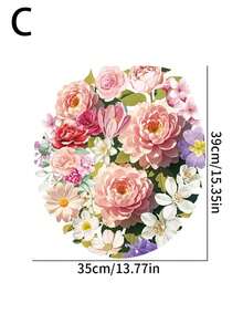 1pc Bright Flower Decorative Sticker PVC Sticker Removable Self-Adhesive Easy-Tear Sticker Home Decor To Brighten Your Life Holiday Decorations Birthday Graduation Gift - Multicolor - View 12
