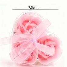 1 Paquete de Caja de Regalo de Jabón con Forma de Corazón y Aroma a Rosa, Regalo del Día de San Valentín, Regalo de Boda para Novia, Caja de Flores de Jabón Realistas, Regalo Creativo - Multicolor - Ver 4