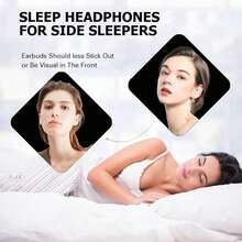 The Ultra-Thin Sleep Wireless Headphones Are Compact And Portable In-Ear Headphones With Intelligent Noise Cancellation And Super Standby Wireless Headphones, Suitable For Android-Compatible Apple Mobile Phone Gaming Headphones - 黑色 - 查看 9