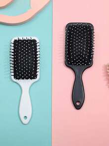 Square Air Cushion Comb, Anti-Static Airbag Comb, Fluffy Hair Styling Comb For Girls, Bow Design Hair Cushion Comb, Anti-Static Smooth Massage Paddle Hairbrush - Multicolor - View 7