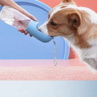 1 pieza Botella de agua portátil para perros pequeños y grandes, gatos, al aire libre, a prueba de fugas, tazones de bebida para caminar, suministros para Chihuahua, Bulldog Francés
