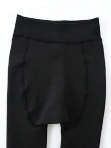 1条300克加大码仿透明连裤袜，秋冬季加厚加绒打底裤，女士保暖不透明长筒袜，柔软绒毛保暖连裤袜，时尚简约日常黑色连裤袜，适合万圣节、圣诞节等场合，温度范围-5~10℃ - 黑色 - 查看 3