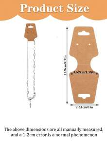 200/100 Blank Folding Necklace Display Cards, Bracelet Display Cards, Sturdy Necklace Hanging Cards, Necklace Kraft Paper Cards, Jewelry Accessory Display Jewelry Hanging Cards, Used For Chain Links, Headbands, Headbands, Collars, Keychains - Multicolor - View 7