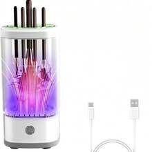 3-In-1 Electric Makeup Brush Cleaner (Cleaning + Storage + Drying) Comes With A Silicone Pad, A USB-Powered Beauty Cleaning Tool, Suitable For Various Makeup Brush Sizes, Silent Operation, A Must-Have Beauty Tool For Women. - trắng - Xem 8