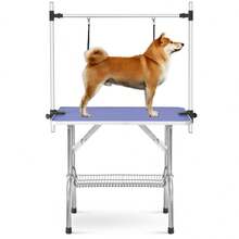 Professional Folding Grooming Table For Dogs And Pets, Adjustable Arm, Heavy Duty, Portable Arm, Leash And Mesh Shelf And Rubber Mat BLUE WL - 1 - View 10