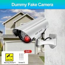 太阳能/电池供电户外仿真安防摄像头，带LED灯，模拟子弹头摄像头系统，适用于住宅、商业场所、家庭安防、室内/室外使用。 - 彩色 - 查看 7