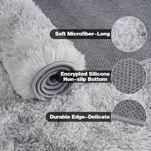 Area Rugs For Living Room, Large Fluffy Tie-Dye Grey Rug For Bedroom, Soft Shag Shaggy Fuzzy Carpets For Boys And Girls Dorm Room Home Decor - 淺灰色 - 查看 9