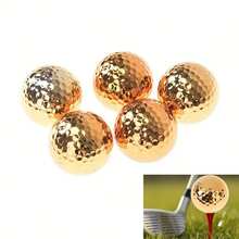 1pc Novelty Gold Plated Durable Rubber Golf Ball, Enhances Distance And Accuracy, High Visibility, Durable And Precise Golf Equipment, Perfect For Practice, Tournaments, Professional Golfers, Golf Accessories, Golf Gifts, Golf Courses, Outdoor Sports, Outdoor Training, Ideal For Men, Personalized Gifts, Valentine's Day Gifts - Multicolor - View 5
