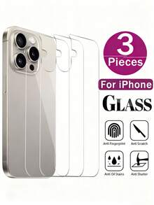 Bộ 3 miếng dán màn hình cường lực, tương thích với iPhone 16/15/12/14/13 Pro Max/14/16/15 Plus/12/13 Mini, miếng dán bảo vệ màn hình mặt sau, quà tặng sinh nhật/cho gia đình và bạn bè, phụ kiện điện thoại, chống nước, chống sốc, chống rơi, chống trầy xước, chống bám vân tay, bảo vệ toàn diện. - Trong sáng - Xem 29