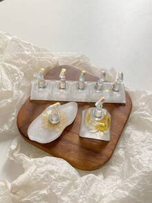 亚克力极光彩虹色矩形钻石形状美甲展示架，树脂水晶珠水钻复古韩国花朵激光 DIY 家居和户外女士母亲姐妹妻子女友婚礼美甲沙龙美容情人节使用