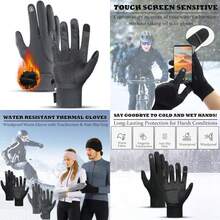 Genérico Windproof Warm Gloves with Touchscreen & Anti-Slip Grip, Water Resistant Thermal Gloves for Men Women(Gray G) - Multicolor - Ver 1