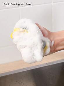 3pcs/Set Dishwashing Sponge Scrubber, Easy To Clean, Non-Stick, Random Color - Multicolor - View 5