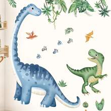 1 件恐龙树墙贴，恐龙脚印动物森林墙贴，游戏室墙面装饰 - 彩色 - 查看 11