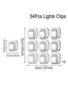 27/54/99pcs Lighting String Clips, Outdoor Lighting String Protector, Cord Organizer, Home Desk/Wall Hooks, Practical Accessory For Party & Festival Lights, Christmas Light Clips - Multicolor - View 9