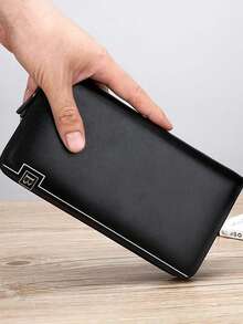 1pc Multi-Compartment Minimalist Business Men's Clutch Bag, Made Of Premium PU Leather, Large Main Compartment Fits Phone, Cards And Other Essentials, Suitable For Various Occasions - Multicolor - View 4