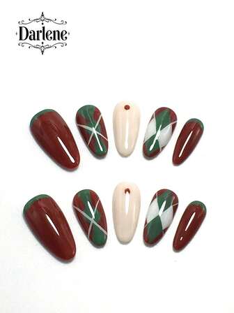 Cada set contiene 10 piezas de placas de uñas acrílicas hechas a mano con estilo de almendra Y2K, diseñadas al estilo francés con decoraciones moteadas y rayadas, disponibles en múltiples tonos y colores nude. 3 tamaños para ajustar, adecuado para Navidad, fiestas, bailes y uso diario. Viene con un kit de uñas, lo que lo convierte en un regalo ideal de uñas postizas para damas y niñas.