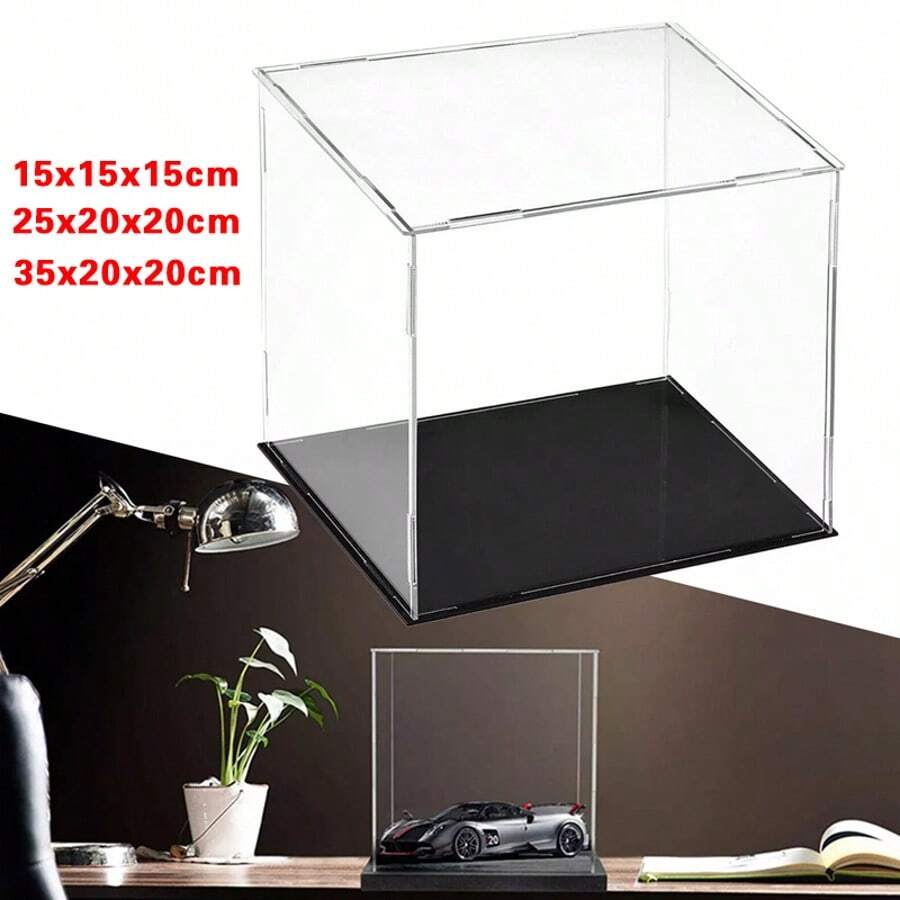 Acrylic Display Case Clear Dustproof Protection Collectibles Cube Display Box P - White - View 1
