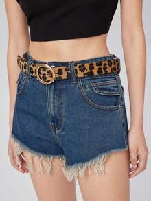1pc Leopard Print Women's Belt, Suitable For Pairing With Shorts - Belt - View 5