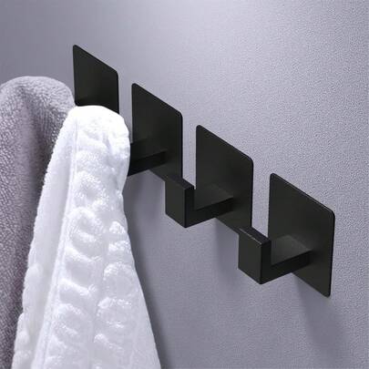 Ganchos para toallas de baño, ganchos para toallas adhesivos, ganchos para ducha, ganchos para bata de baño resistentes y duraderos sin taladro, ganchos para abrigos de aleación de aluminio resistentes, ganchos de pared para colgar ropa, impermeables y duraderos. Adecuados para baño, cocina y oficina. Se pueden usar para colgar batas de baño, chaquetas, sombreros y pelotas de baño.