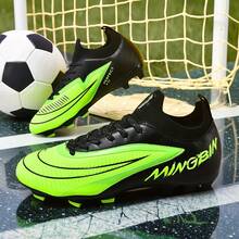 1 Pair Adult Student Unisex High-Top Outdoor Soccer Cleats, Professional Sports Shoes For Team Competition, Large Size Non-Slip Durable AG/FG Spikes For Natural Grass, Soft Ground, Leather Football Training Shoes With Laces, Lightweight High-Performance Anti-Slip Design, Top-Grade Soccer Boots, Factory Direct - Black and Green - View 6