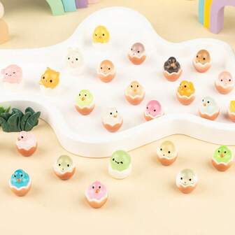 28개 어둠 속에서 빛나는 수지 동물, 교실용 조용한 동물, 요정 정원 및 화분 장식용 미니 수지 동물, 귀여운 책상 애완 동물 컬렉션