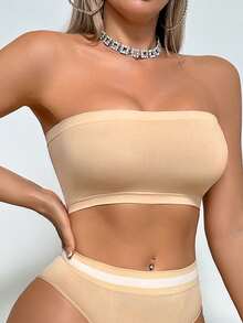 2pcs Women's Simple Wireless Seamless Bras, Comfortable Soft Sleep Bras - Multicolor - View 4