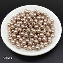 Hạt tròn Acrylic màu kaki 4/6/8/10mm dùng làm đồ trang sức làm dây đeo điện thoại di động DIY thời trang vòng tay vòng cổ phụ kiện trang trí - Màu Khaki - Xem 9
