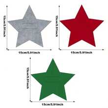 Porta cubiertos de fieltro en forma de estrella, soporte para utensilios navideños para cenas y fiestas, decoración festiva de mesa. - Verde militar - Ver 7