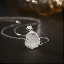 1件新款中国风不锈钢佛像吊坠项链，优雅独特的小众设计，女士适用 - 人像項鍊 - 查看 3